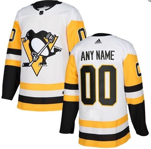Men's Pittsburgh Penguins White Custom Name Number Size NHL Stitched Jersey